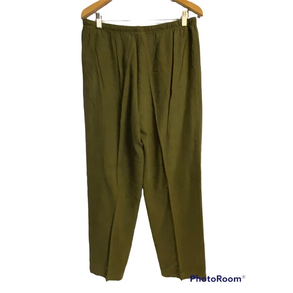 Ellen Figg Woman Pants 18W  Elastic Waist Green Vintage! - Picture 2 of 6